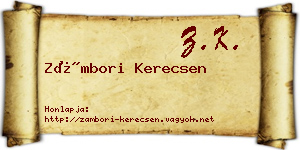 Zámbori Kerecsen névjegykártya